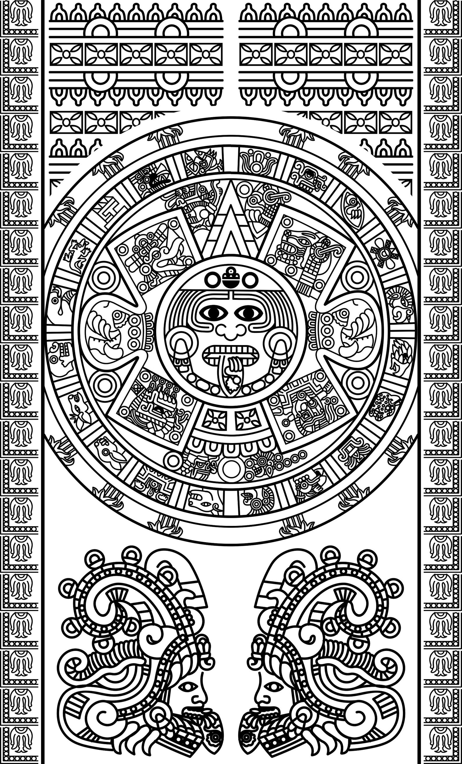 Mayan Calendar Svg CDR AI Eps Png DXF Aztec Calendar | Etsy