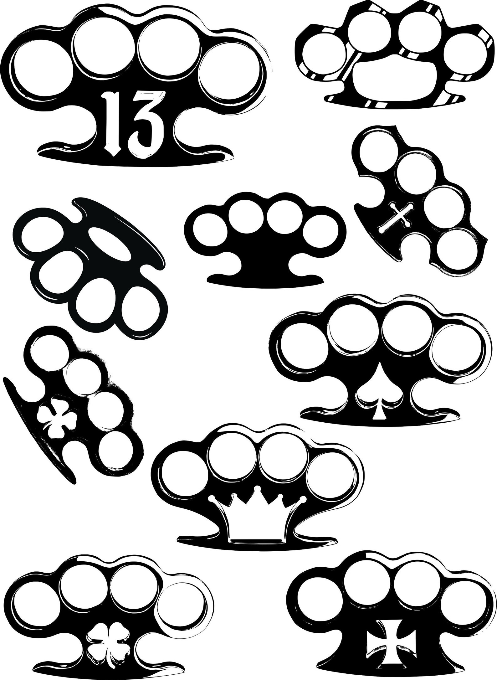 Brassknuckles SVG Brass Knuckles Clipart Retro Brass Etsy UK