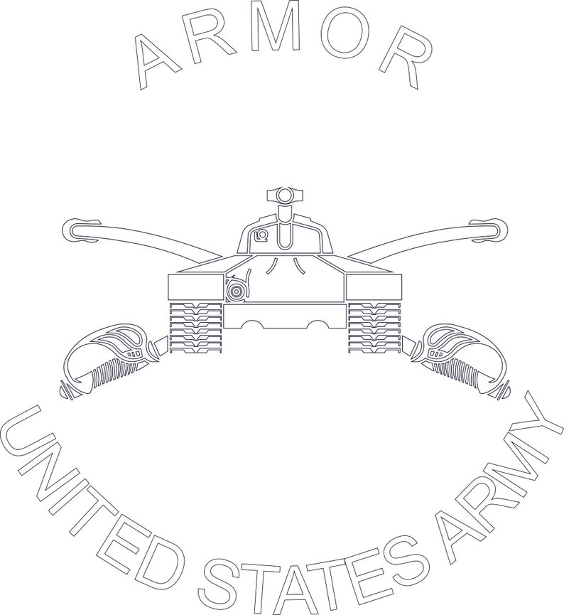 Armor Branch Plaque Svg Png Dxf Eps Cdr File US Army Etsy