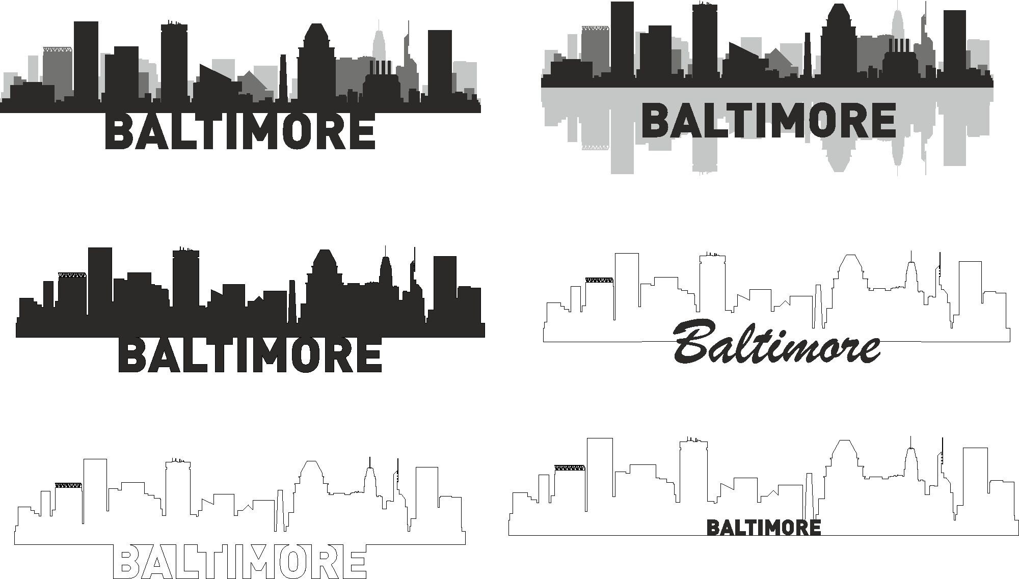 Baltimore Clipart Baltimore Skyline SVG Maryland Svg | Etsy