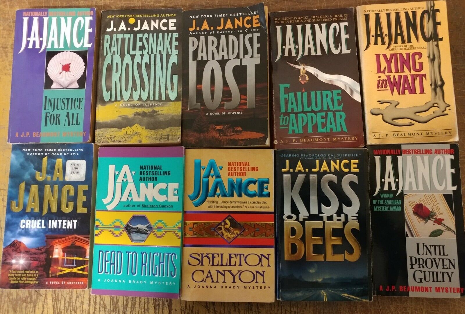 Lot of 10 J A Jancemysteriesjoanna Bradyali Etsy UK