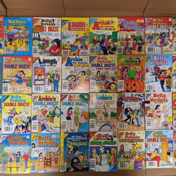 Lot of 10 Archie Comics Betty and Veronica/Jughead Jones/Double Digest/ Pals'n'Gals Laugh RANDOM Mix Set