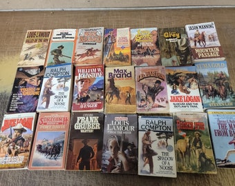 Lot Of 5 Zane Grey, Max Brand, William Johnstone, Louis Lamour, Etc.. Western Paperback Fiction Books *RANDOM Unsorted Mix*