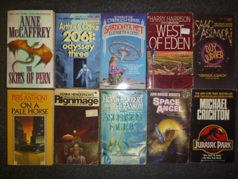 Lot of 20 Science Fiction Popular Authors Bestsellers Rare Etsy