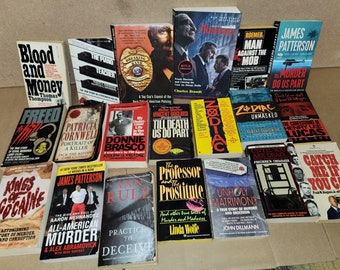 Lot Of 10 True Crime Murder Homecide Investigate Detective Mafia Books Mix Unsorted SET