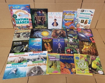 Lot Of 10 Science Nature Experimental Animal Educational Learn Kid Children Books Mix