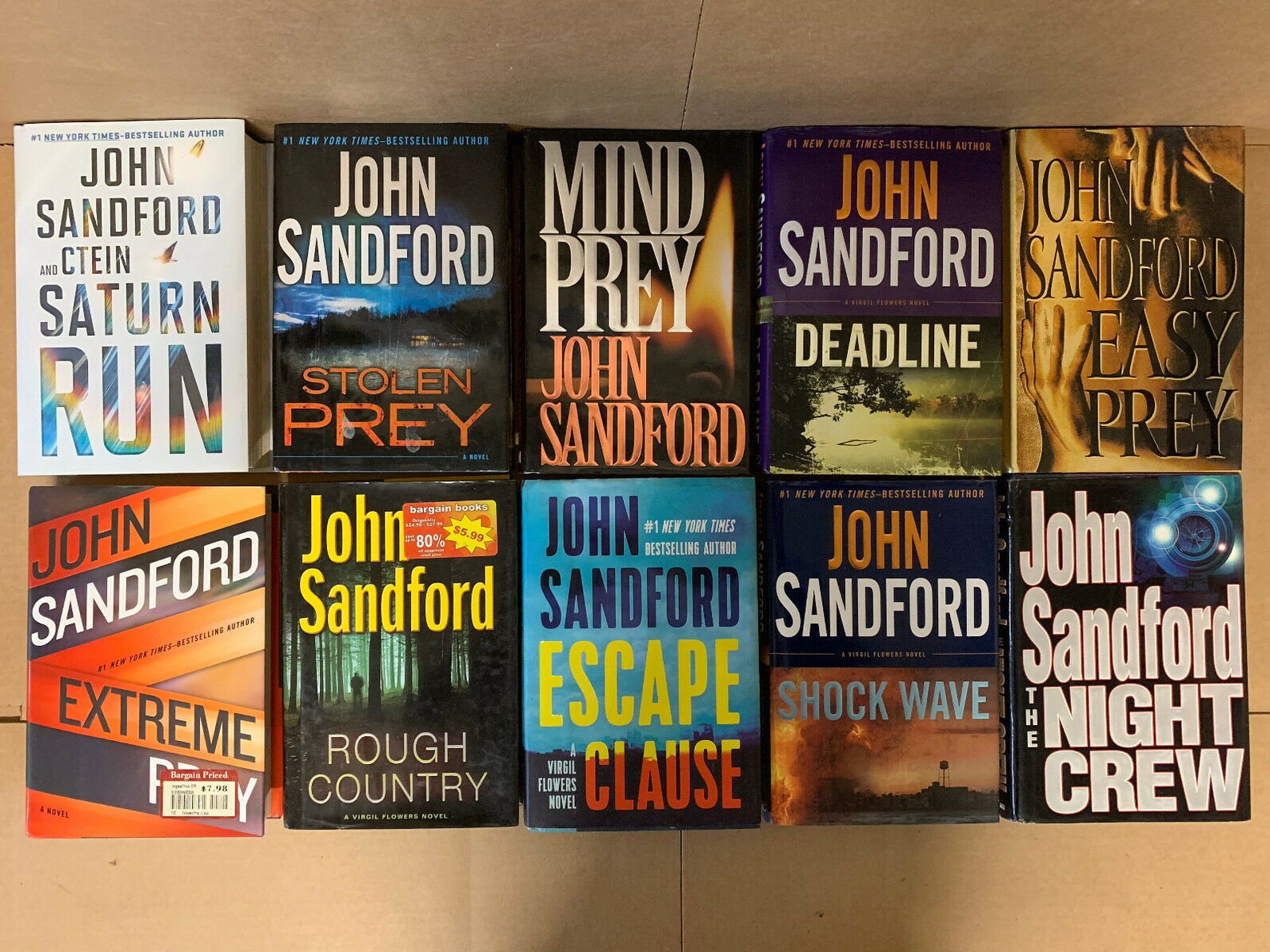 Lot Of 10 John Sandford Books Prey Flowers Kidd Menace Series | Etsy