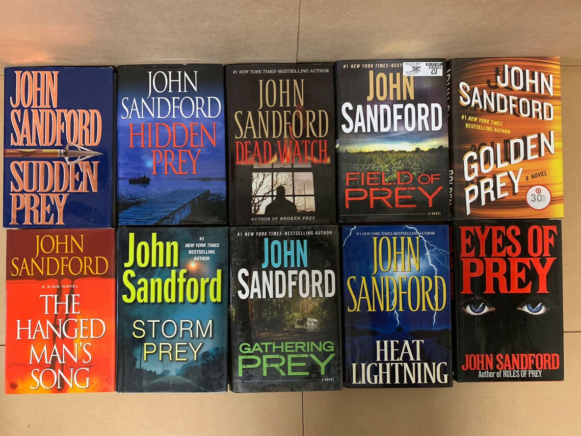 Lot of 10 John Sandford Books Prey Flowers Kidd Menace Series Etsy