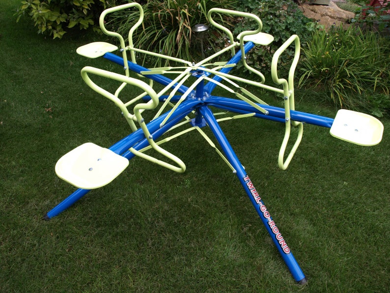 4 Seat Blue & Yellow kids Model, Merry Go Round, Teeter Totters, Toys and Games, Indoor