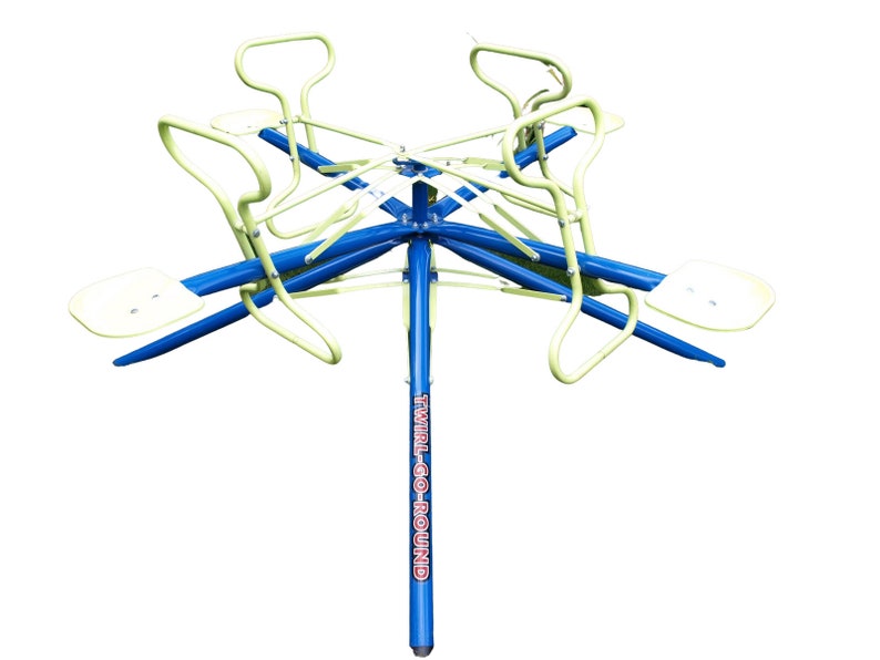 4 Seat Blue & Yellow kids Model, Merry Go Round, Teeter Totters, Toys and Games, Indoor