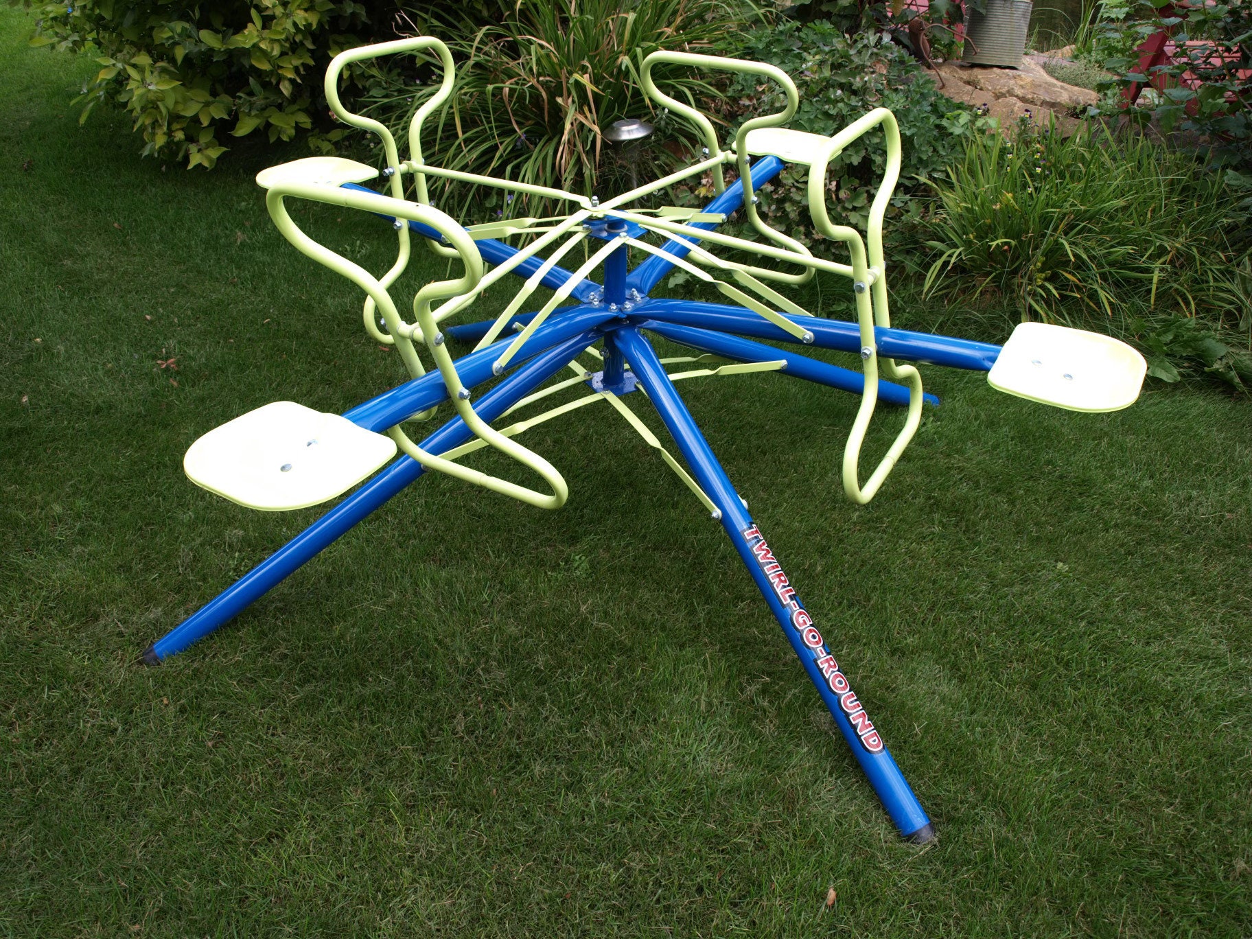 4 Seat Blue & Yellow kids Model, Merry Go Round, Teeter Totters, Toys and Games, Indoor