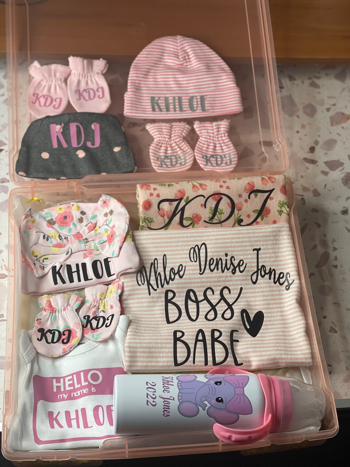 Personalized Custom Baby Box Take Me Home Set Baby Girl Clothing Set ...