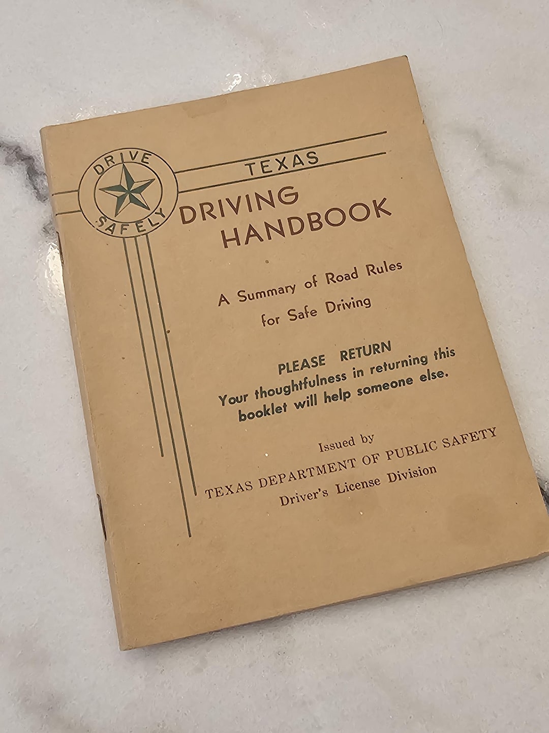 Rare Vintage 1956 Texas Driving Handbook Fr Texas Dept Of Public