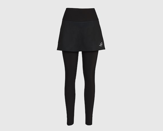 Warm Winter Running Leggings With an Over Skirt and Brushed Inside