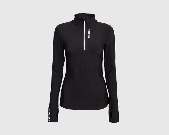 long sleeve running top with zip