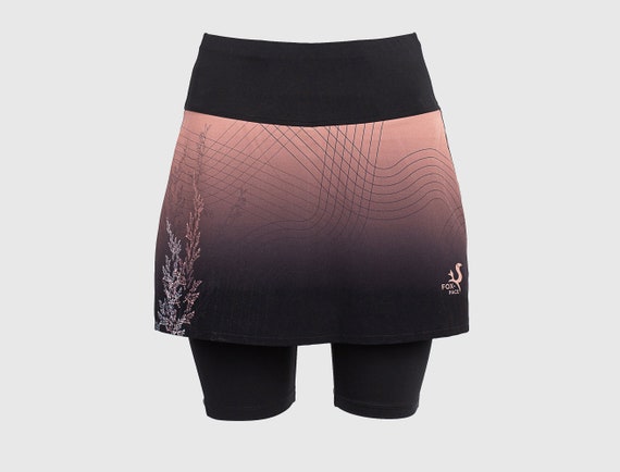 Printed Running Skirt With Inner Mid-length Shorts and Pockets REED 