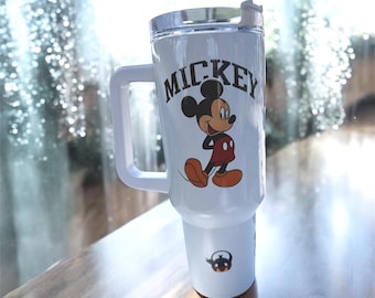 Angepasste Disney 30 Unzen Becher | Personalisierte Namenstasse | Disney inspiriert Edelstahl Becher mit Strohhalm | Geschenk für ihre Mutter Geburtstag