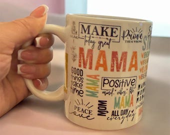 Inspirierende Mama Tasse | Positive Gedanken, tägliche Affirmationen Kaffeetasse