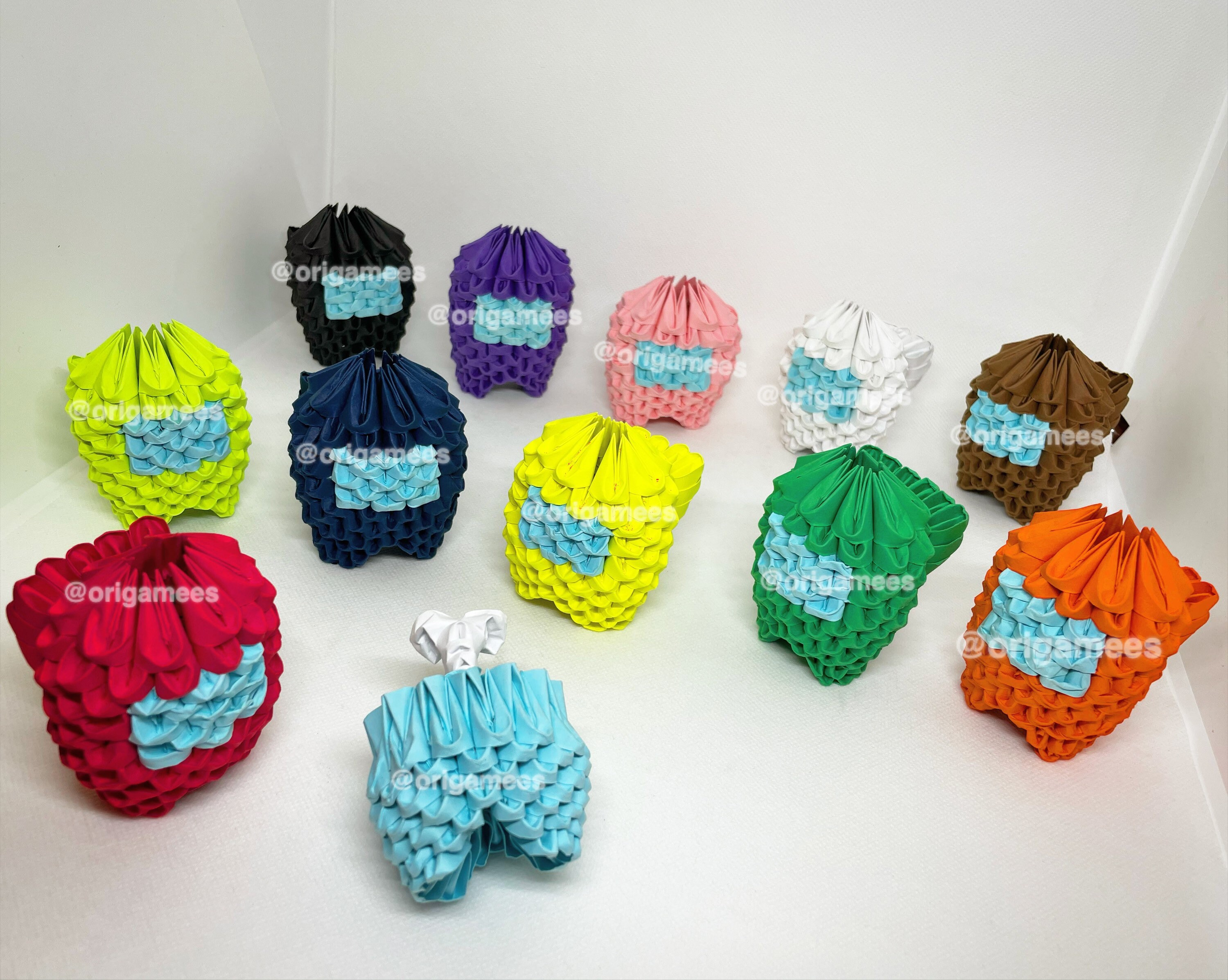 3D Origami Yellow Among Us Character Etsy