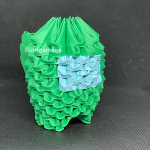 Carattere 3D Origami Dark Green Among Us