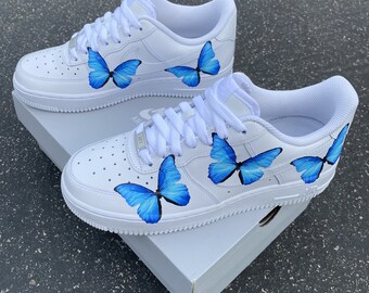 Blue Butterfly Stickers for Shoes Blue 