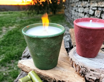 Fondoir à cire, bougie d'extérieur, recycleur de cire, utilisation des restes de bougies, bougie anti moustique