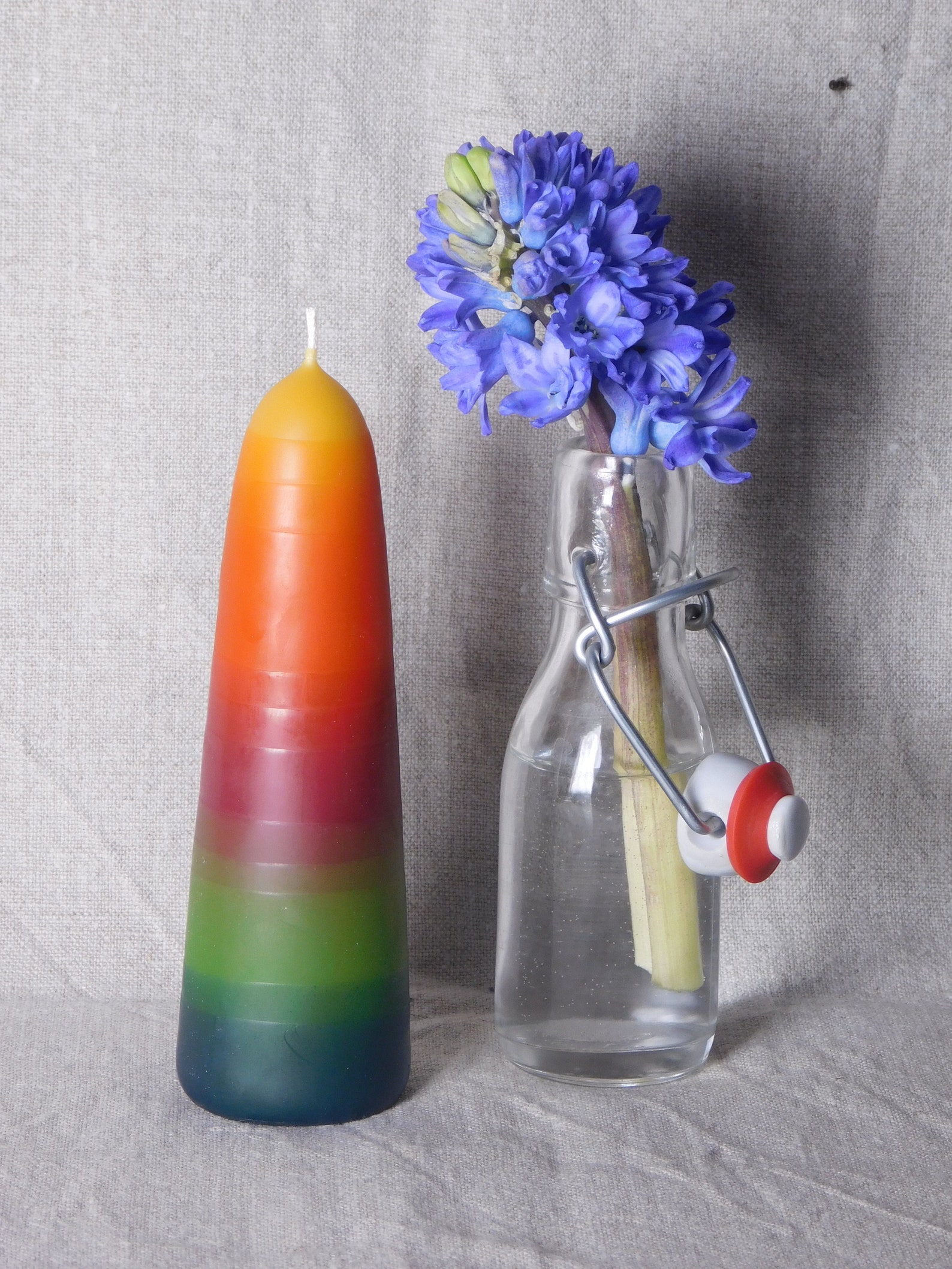 Colorful candle made of 100 beeswax rainbow candle Etsy