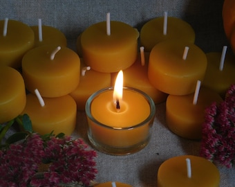 20 candele da tè realizzate al 100% in cera d'api