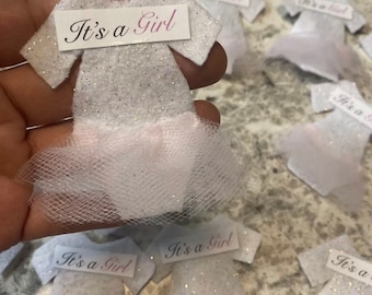 One dozen Homemade Baby shower tutu pins favors- it’s a girl