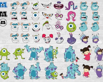 Monsters Svg, Sully Svg, Mike Svg, Boo Svg, Characters SVG, Cut files for Cricut, png