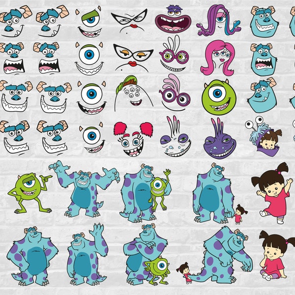 Monsters Svg, Characters SVG, Cut files for Cricut, png