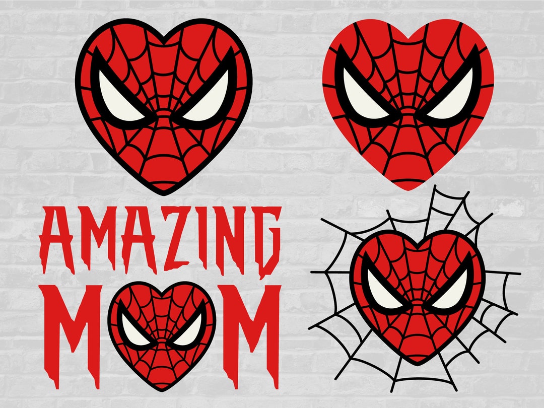 Spiderman Svg, Spiderman Face Heart Valentine's, Heart Svg