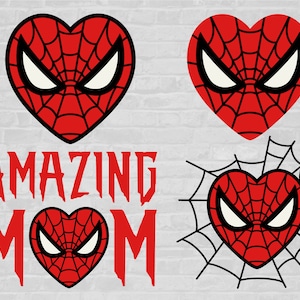Spiderman svg, Spiderman Gesicht Herz Valentine's, Herz svg, Mom svg, Cut Files für Cricut, Png, Eps