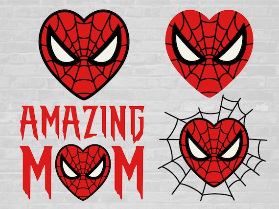 Spiderman Svg, Spiderman Face Heart San Valentino, Cuore Svg