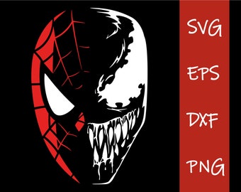 Spiderman Venom SVG, Superhero Png, Marvel Comics, Digital Download, Vector, Dxf Eps