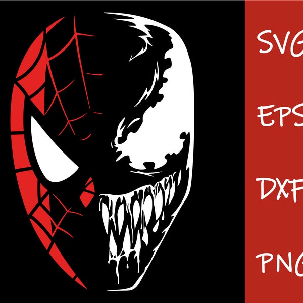 Spiderman Venom SVG, Superhero Png, Marvel Comics, Digital Download, Vector, Dxf Eps