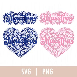 Talavera hart Svg, Mexicaanse talavera Svg, Maestra Svg, gesneden bestanden voor Cricut, png, COD063