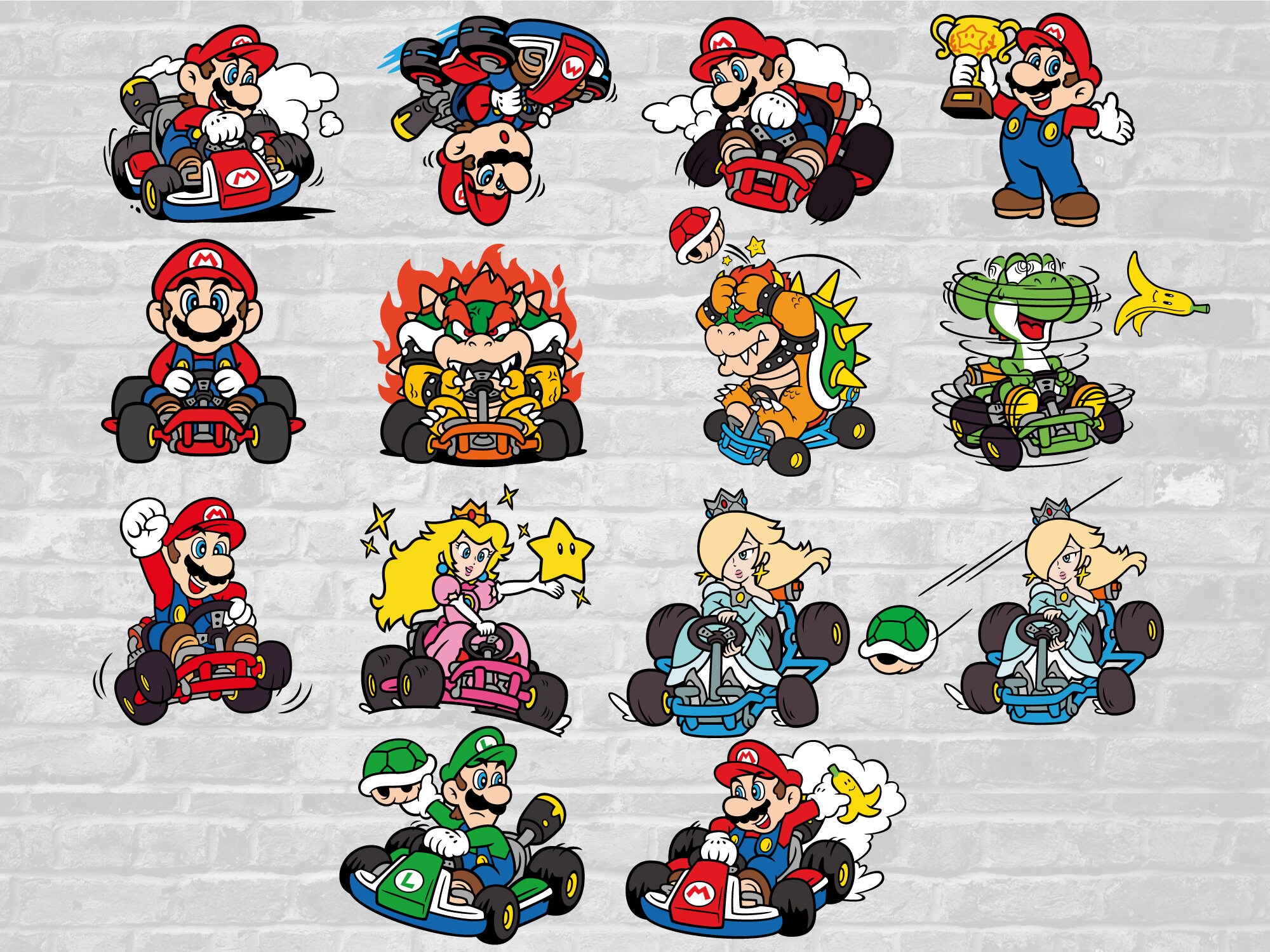 Super Mario Svg Mario Kart Svg Digital Clipart Super Mario - Etsy México