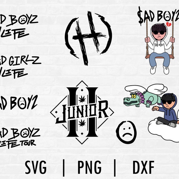 Junior H , Sad Boyz 4 Life, Corridos tumbados Svg, Cut Files for Cricut & Silhouette, Svg, Png, Dxf