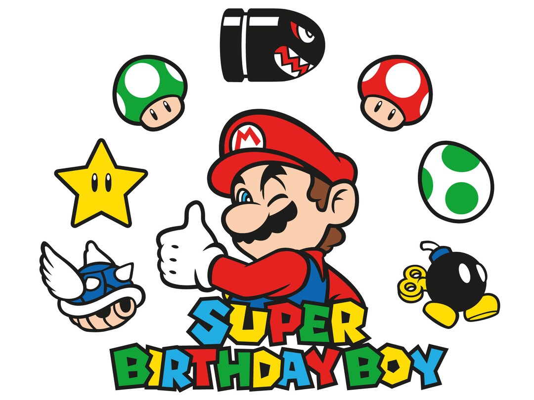 Super Birthday Boy Svg Super Mario Svg Cut Files for - Etsy