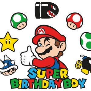 Super Birthday Boy Svg Super Mario Svg Cut Files for - Etsy