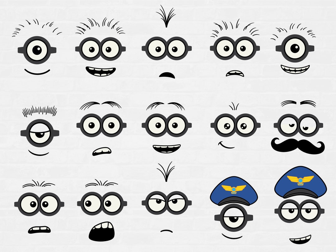 Minions Eyes Svg Minions Digital File Minion Face Svg Cut - Etsy