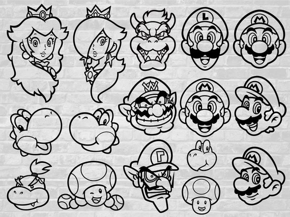 Super Mario Face Outline
