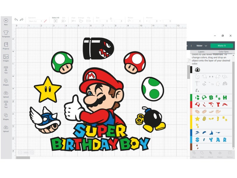 Cut Files For Silhouette Dxf Eps Super Birthday Boy Svg Png Super Mario Svg
