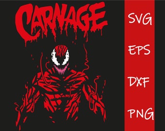 Carnage svg, Carnege Cricut, Symbiote svg, Cut Files For Cricut Silhouette, Dxf, Png, Eps