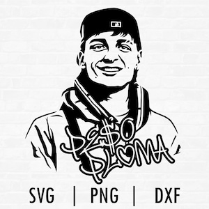 Könnte beinhalten: Schwarz-weiße Silhouette einer Person mit Baseballkappe und Hoodie mit dem Text "Ruhe in Frieden" und einem Herzen.