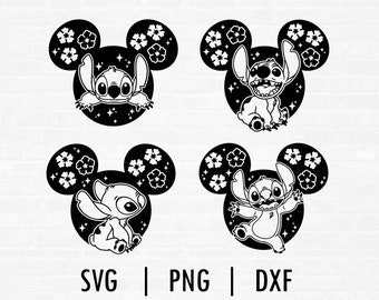 Stitch Ears Svg, Signifie voyage en famille Svg, Fichiers coupés pour Cricut &Silhouette, Svg, Png,Dxf