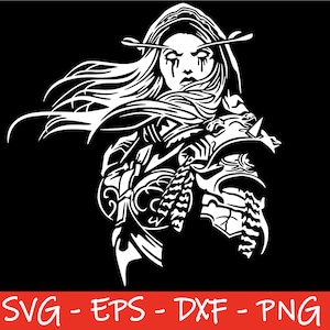 Sylvanas Brisaveloz SVG, World of Warcraft, Clipart, Archivos de Sylvanas para Cricut, Sylvanas para Silhouette, DXF, PNG, EPS