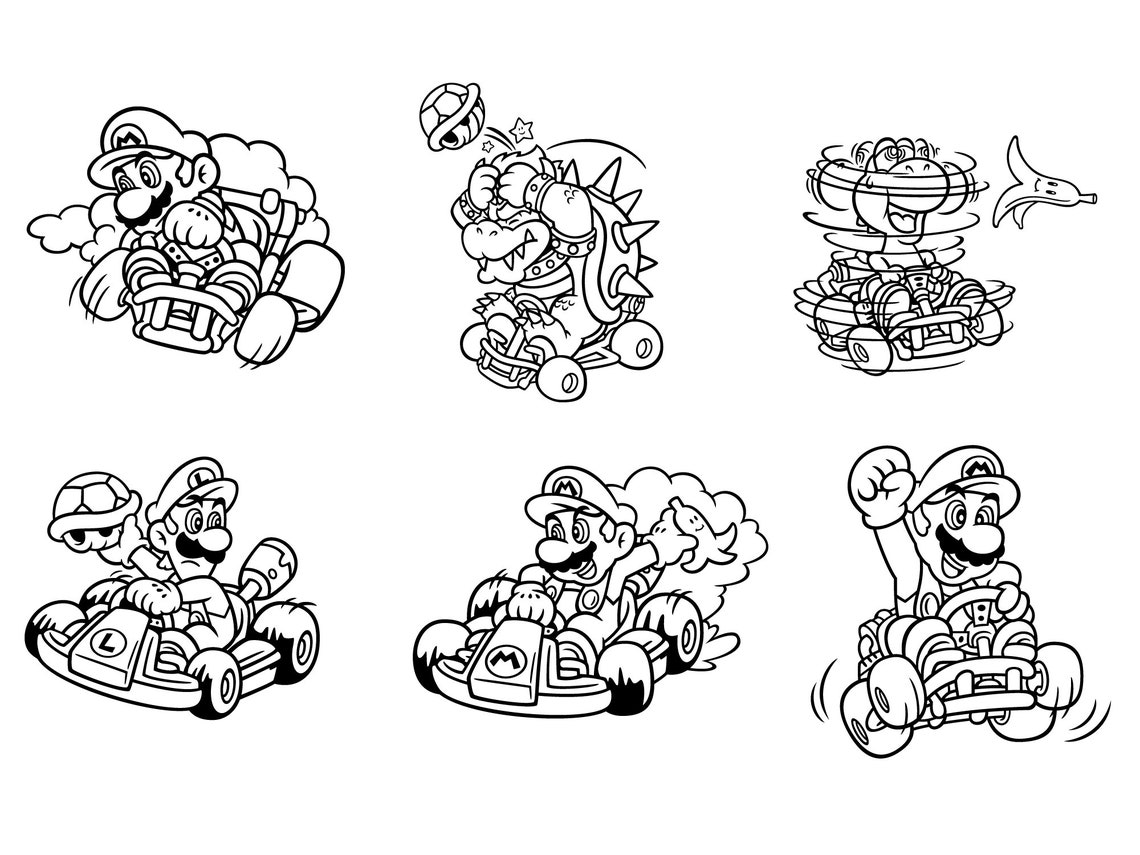 Super Mario Svg Mario Kart Svg Digital Clipart Super Mario | Etsy