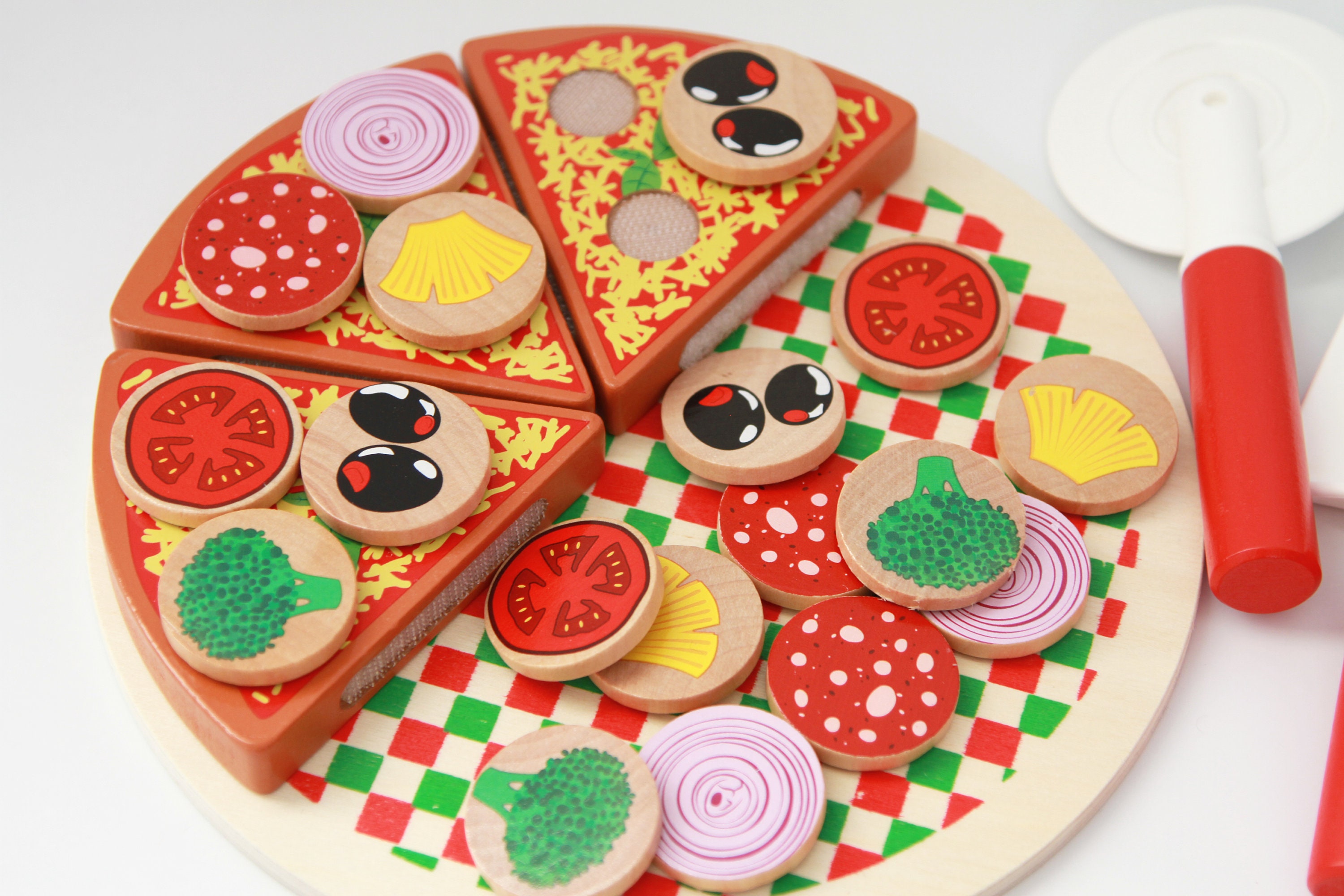 Wooden Play Pizza Personalised Play Food Pizza Set Play Etsy